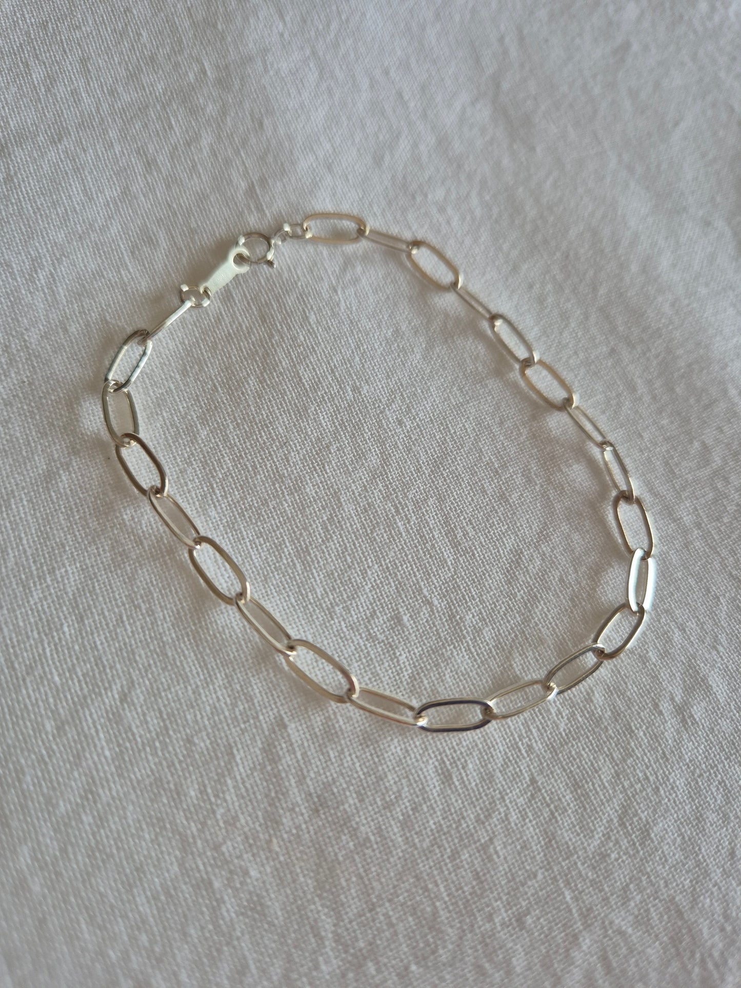 Cable Chain Charm Bracelet sterling silver