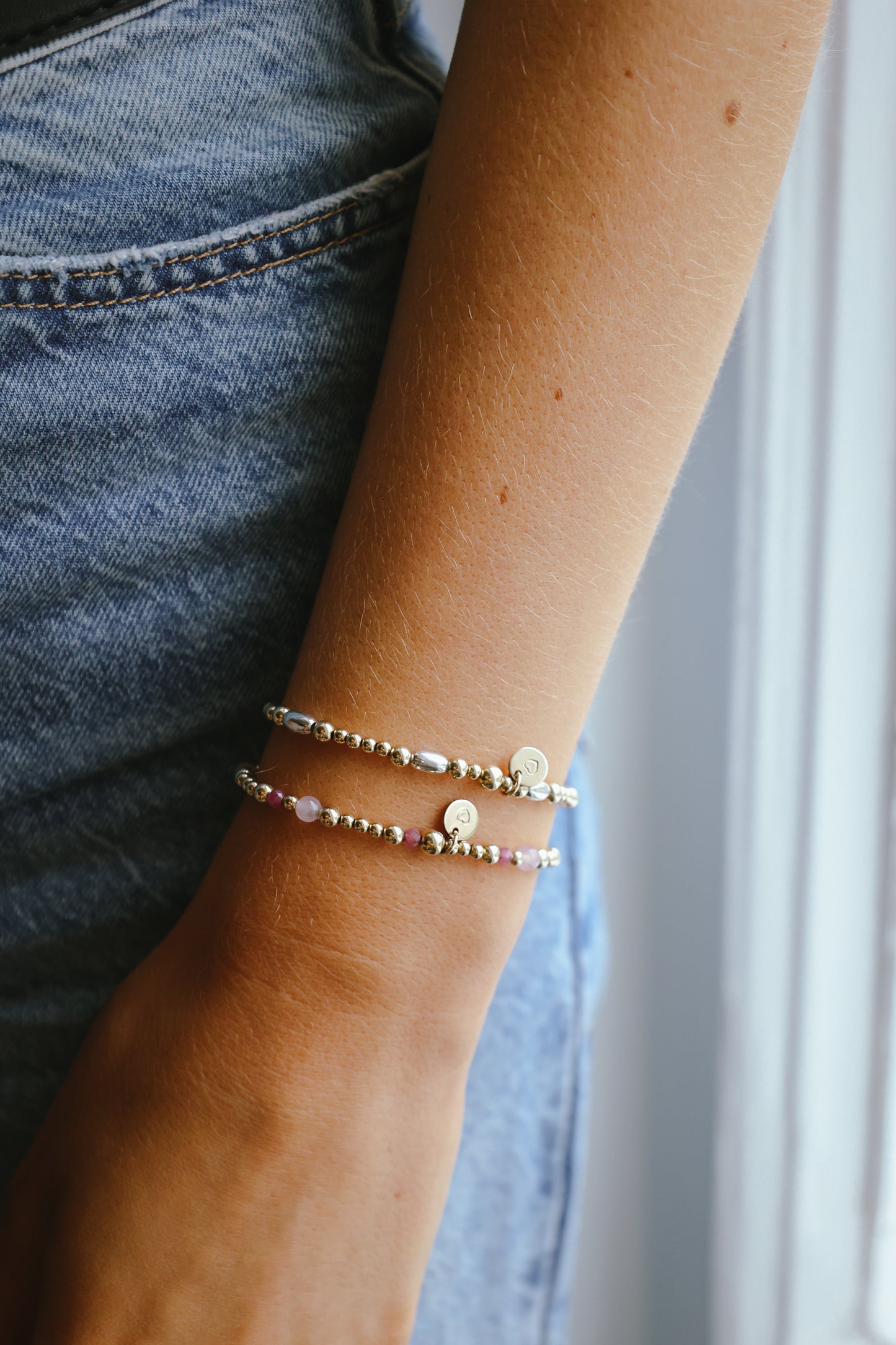 'Empower Bracelet' Gemstone beads, pink