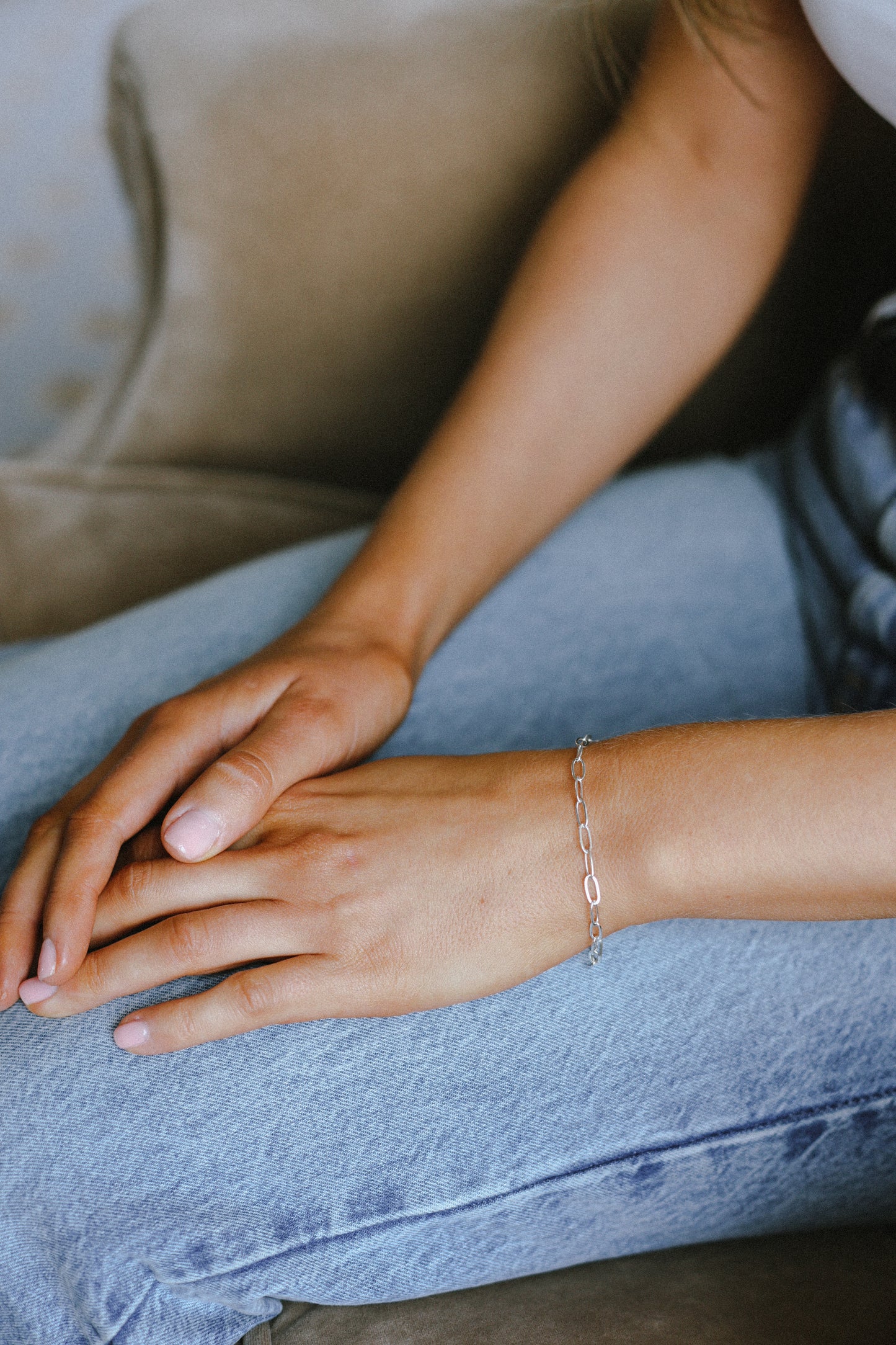 Cable Chain Charm Bracelet sterling silver