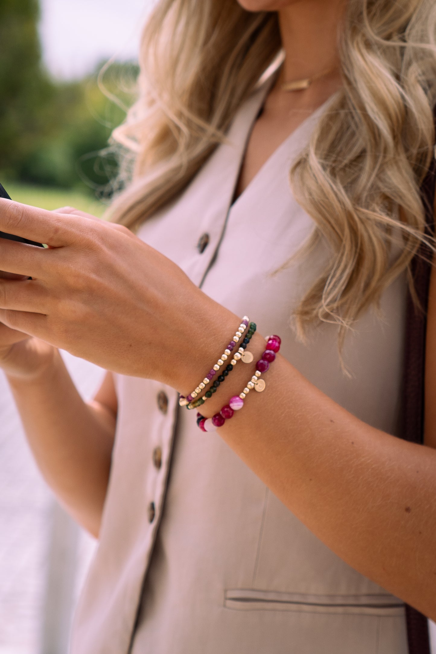 Agate gemstone bracelet