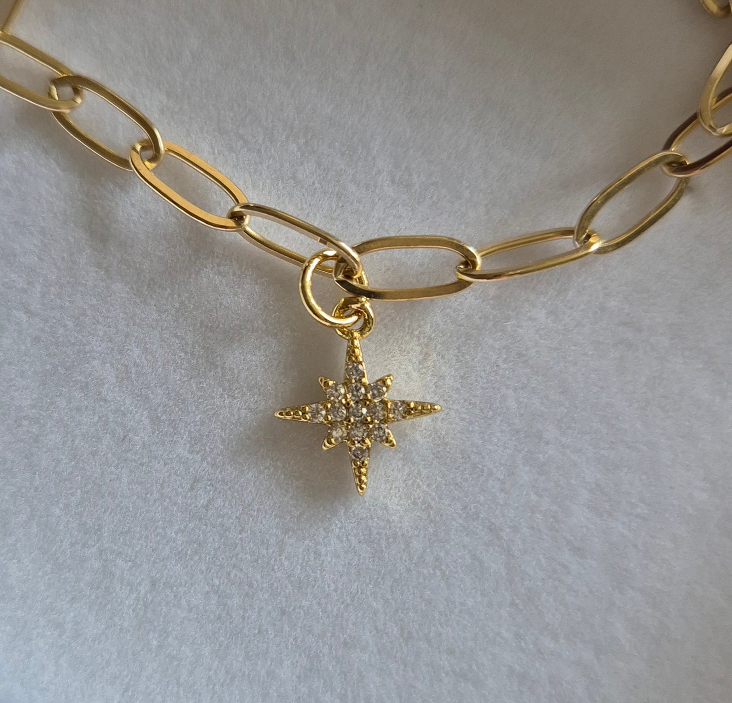 Cable Chain Charm Bracelet Gold-filled