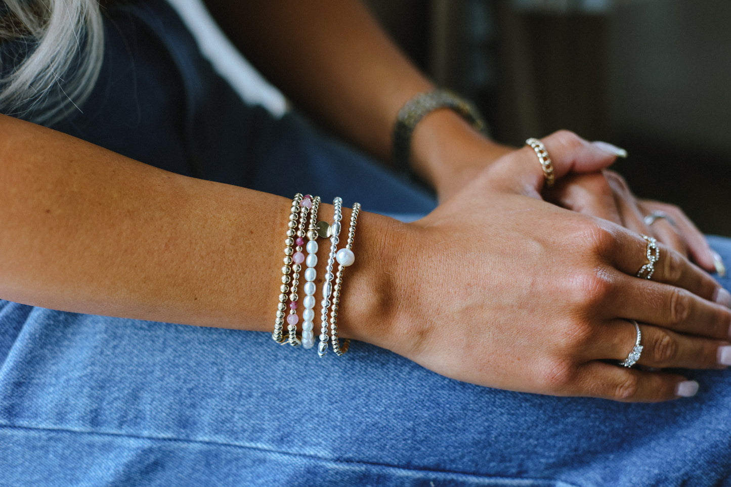 'Eryn bracelet' sterling silver/mixed metal