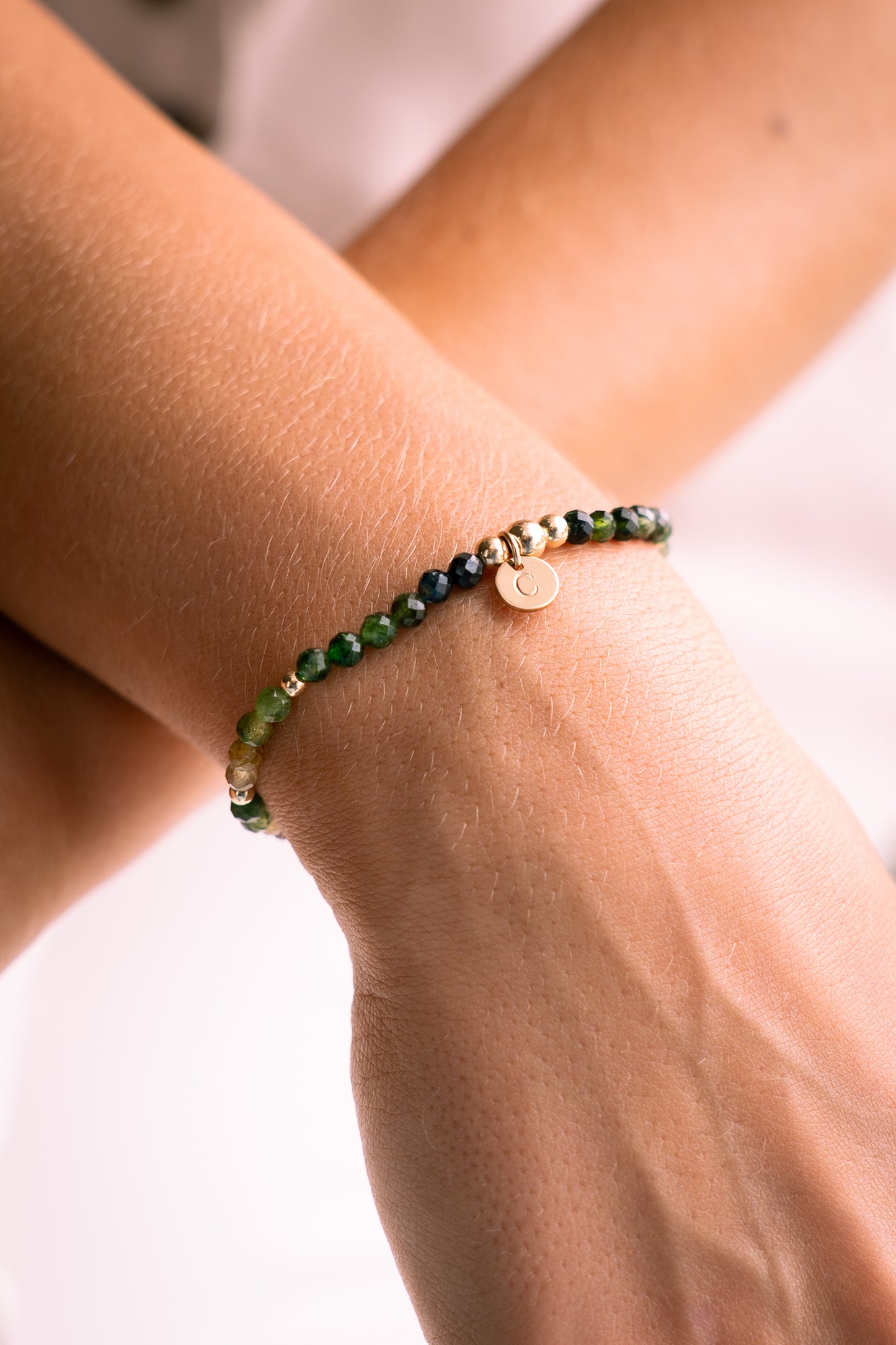 Tourmaline and freshwater pearl bracelet
