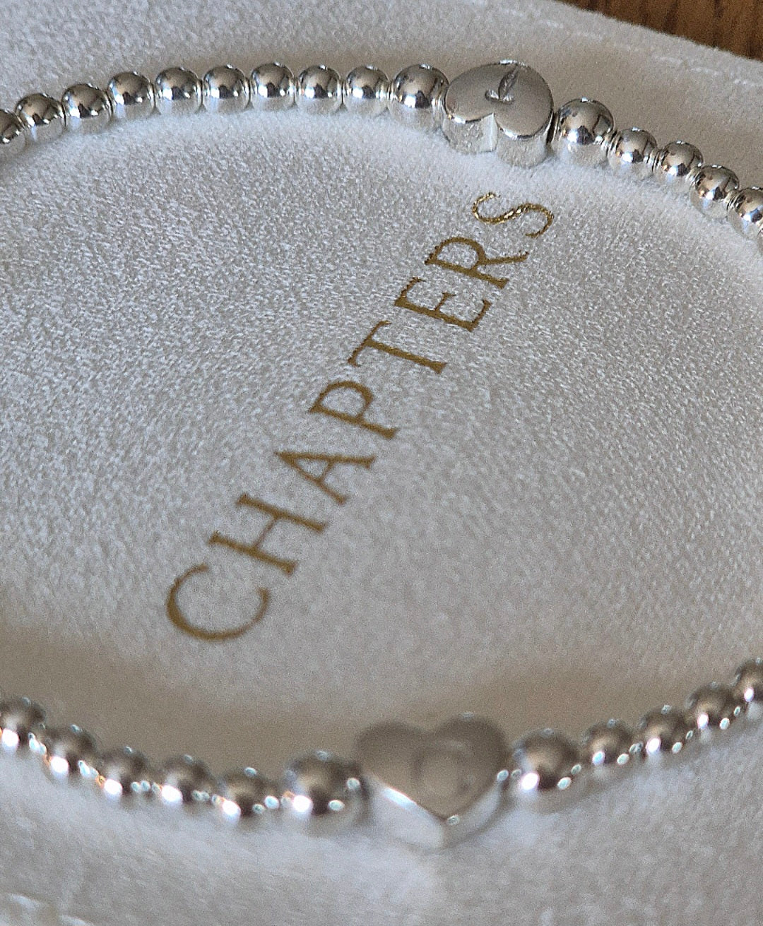Personalised,handstamped love heart, bead bracelet/ chaptershandmadejewellery