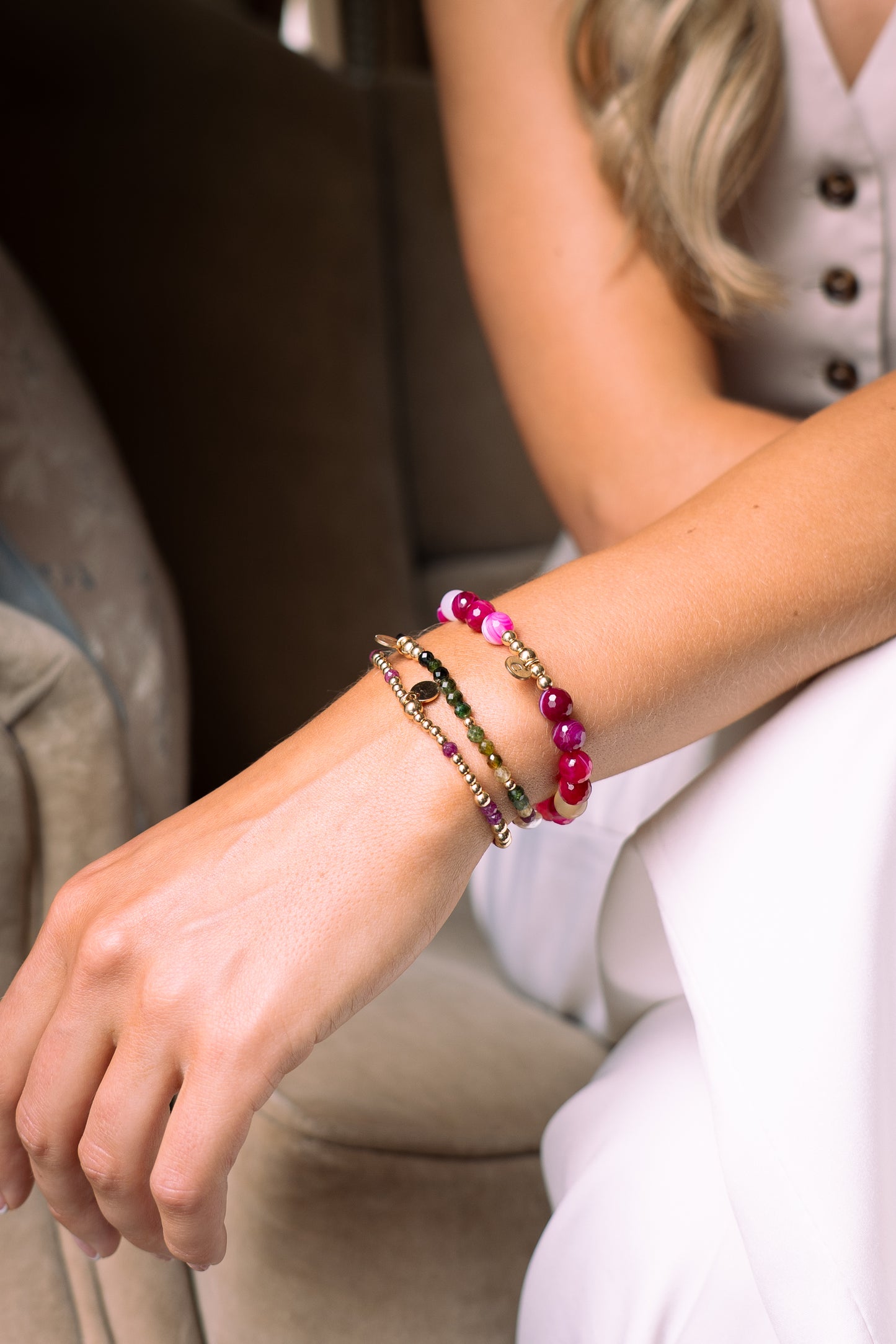 Agate gemstone bracelet