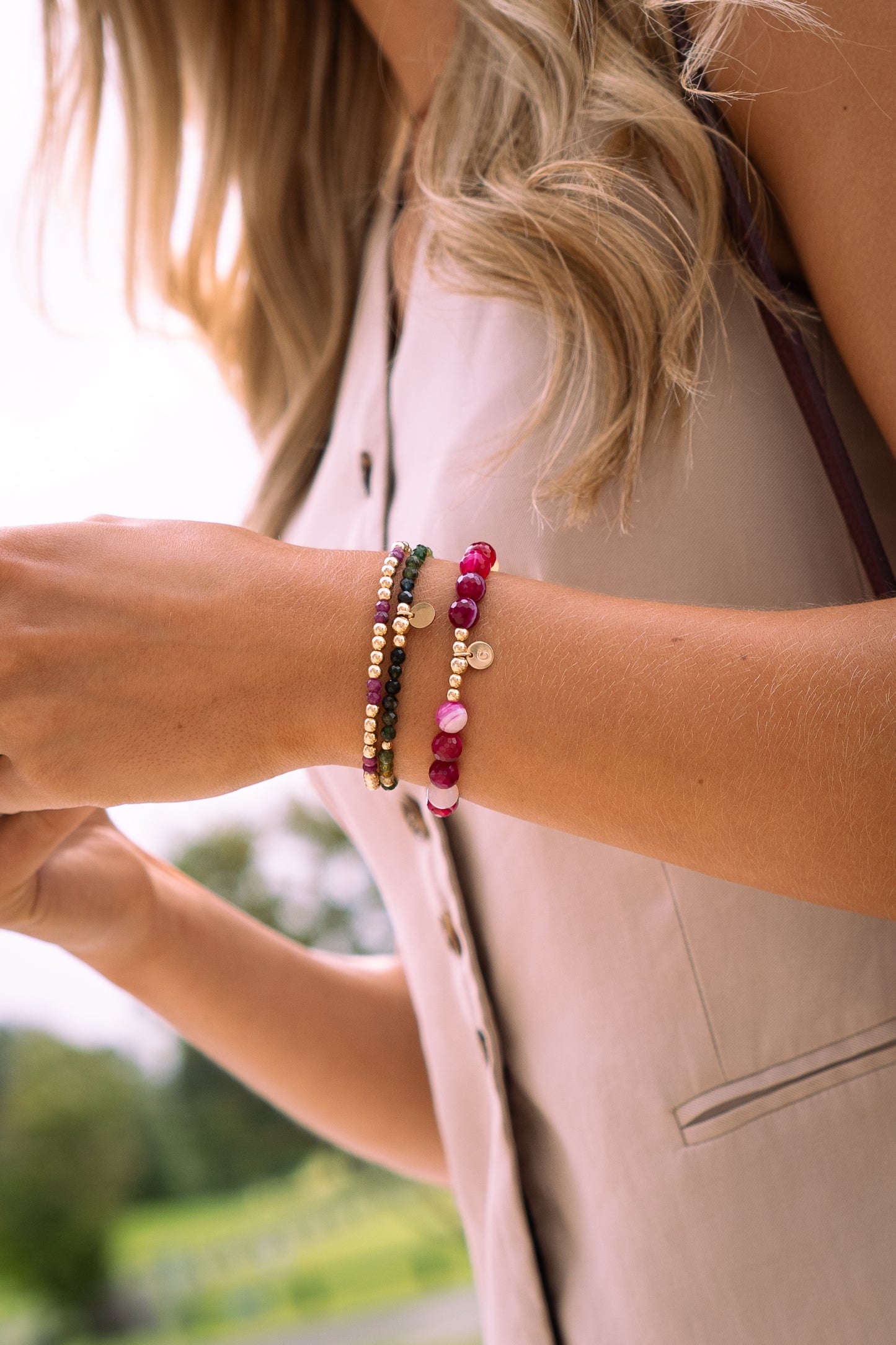 Agate gemstone bracelet
