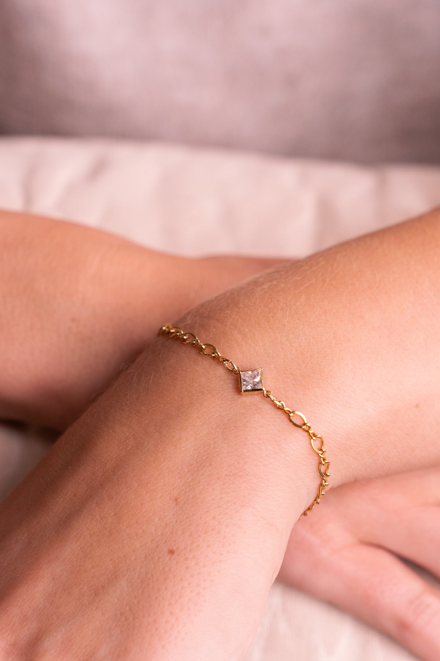 Cubic zirconia diamond bracelet