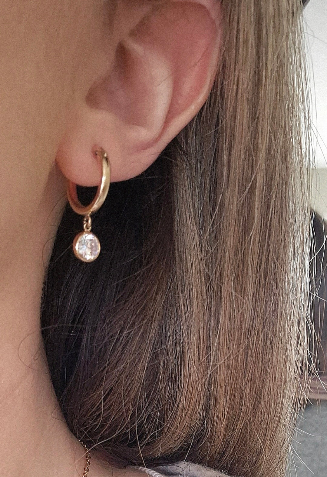 Brilliant white cubic zirconia charm earrings