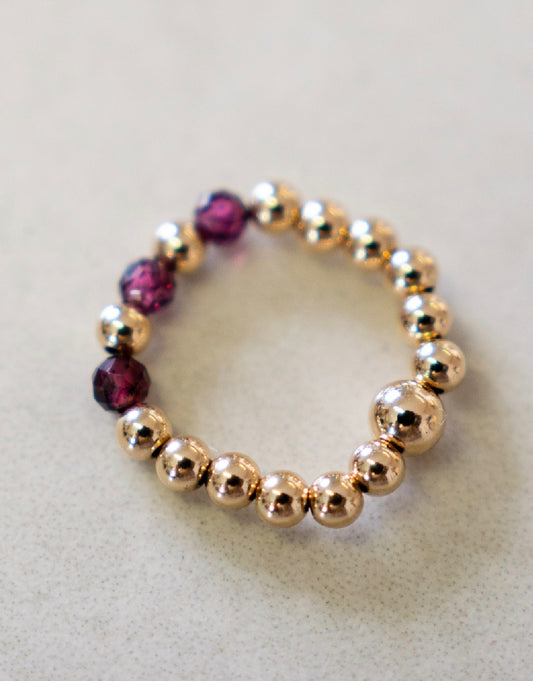 Garnet Pinky Promise Ring