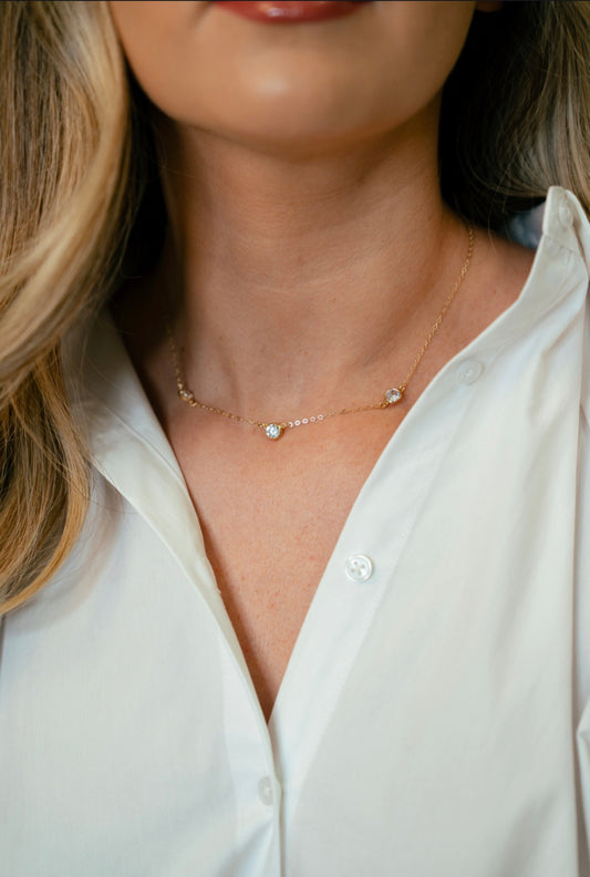 Past, Present and Future Cubic Zirconia Diamond Necklace 💎