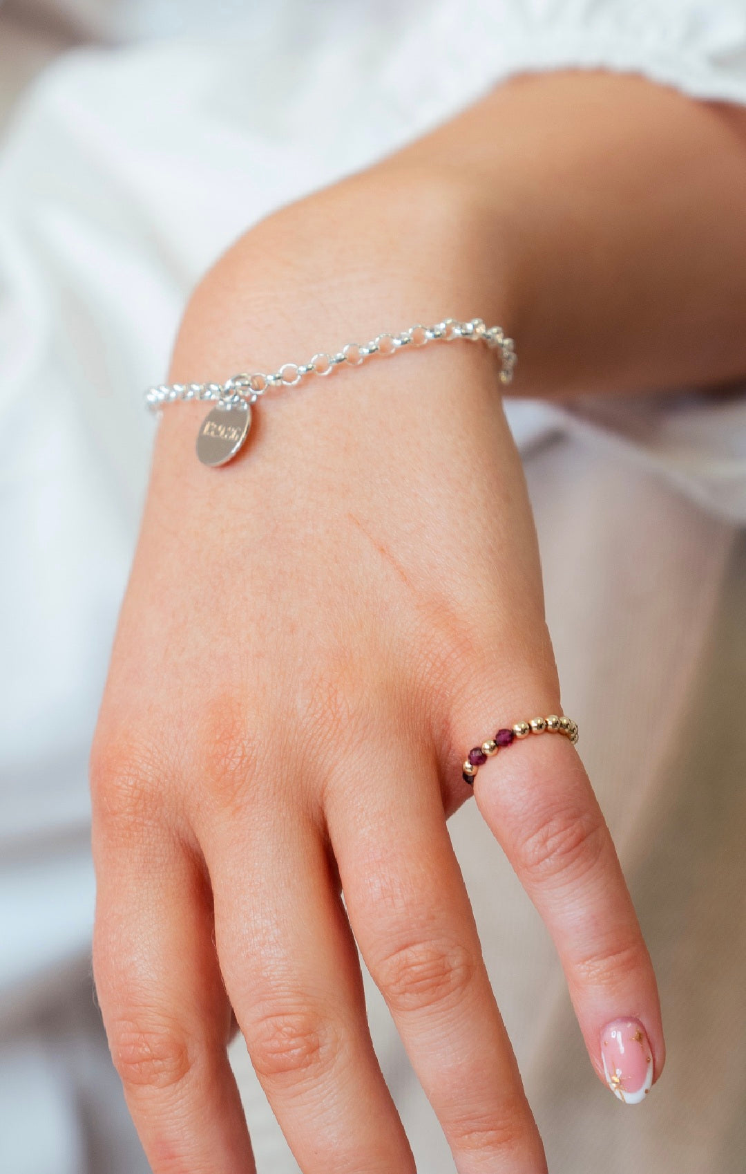 Garnet Pinky Promise Ring