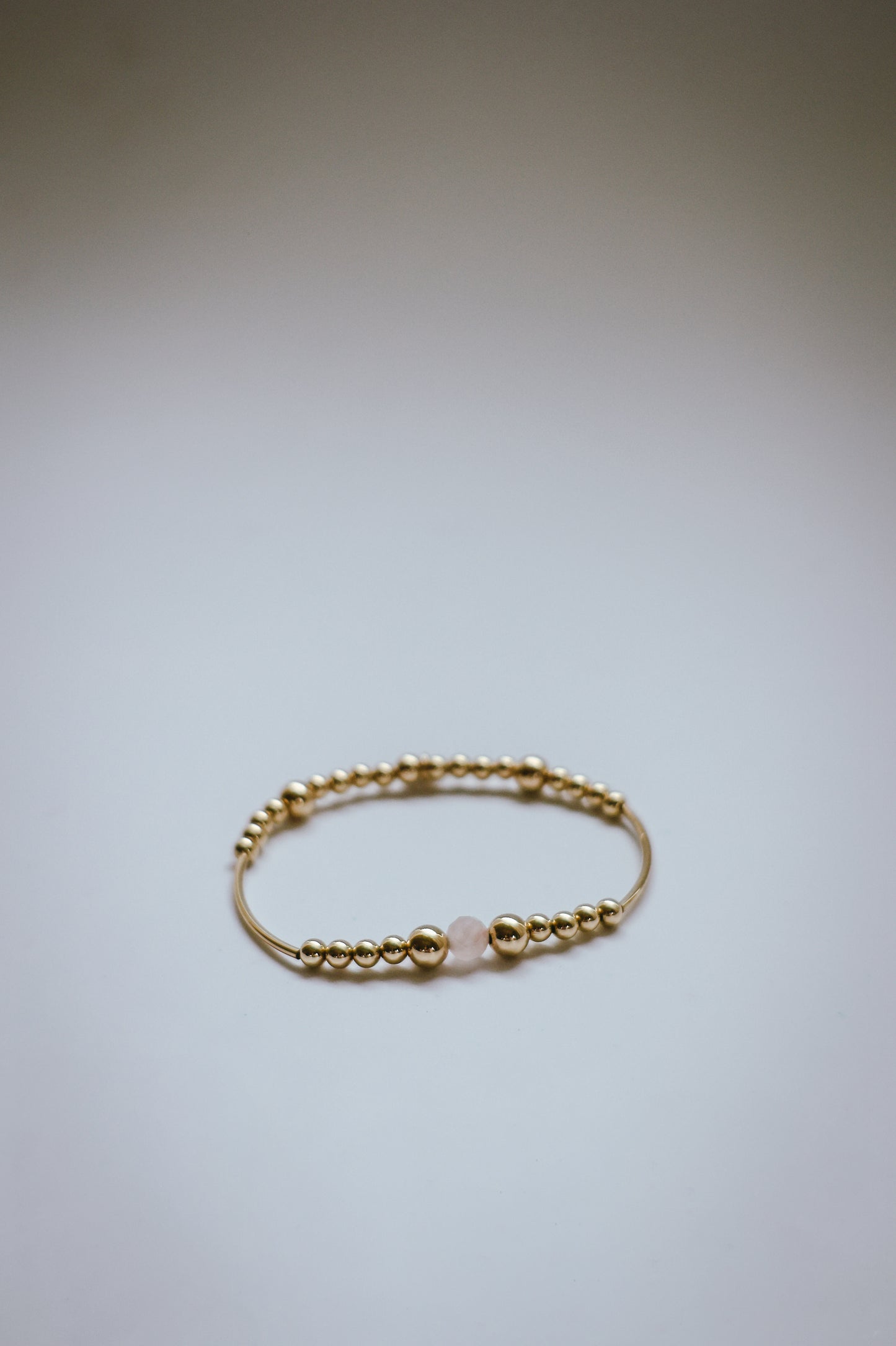 'Abundance Bangle Bracelet' rose quartz gemstone