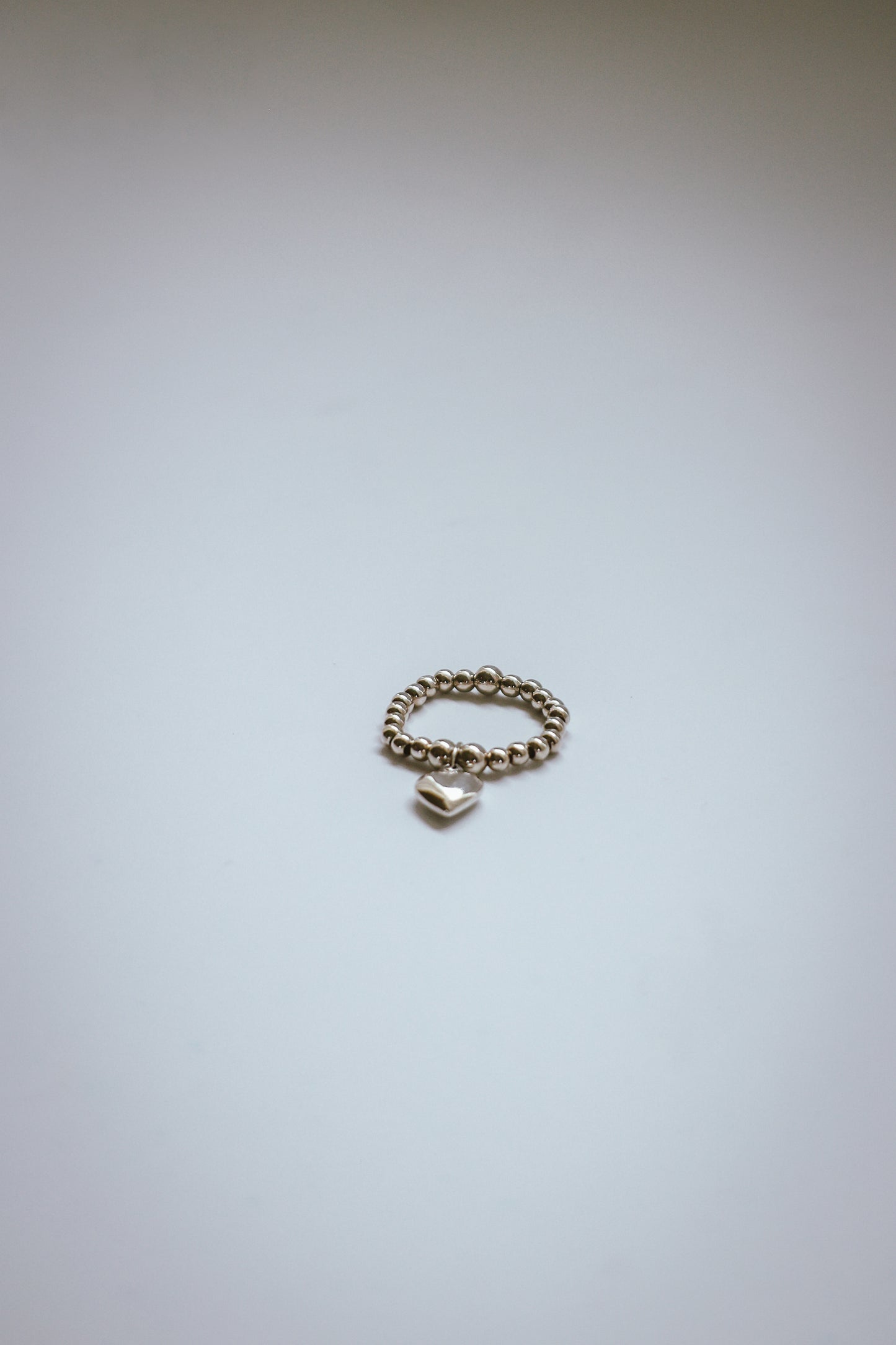 Puffed Love Heart Charm sterling silver