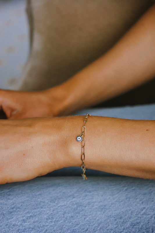 Cable Chain Charm Bracelet Gold-filled