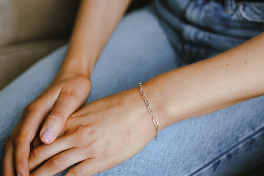 Cable Chain Charm Bracelet sterling silver