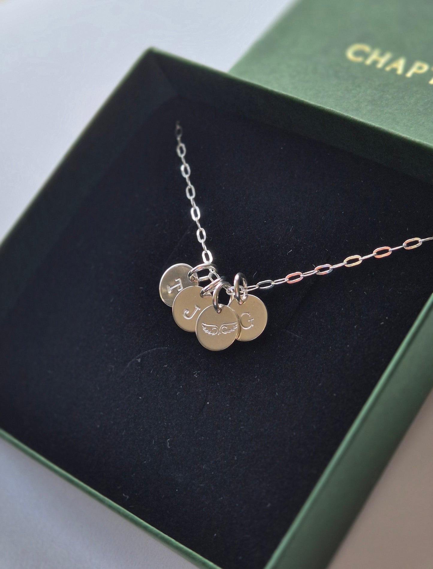 Handstamped/Engraved Initial Necklace sterling silver