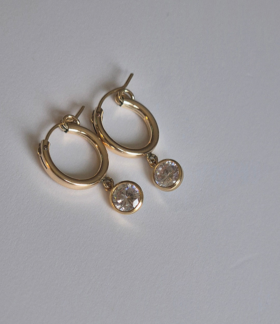 Brilliant white cubic zirconia charm earrings