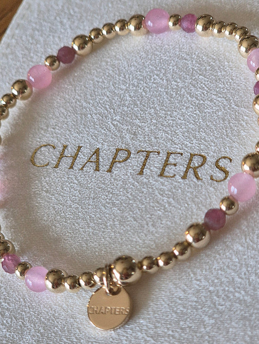 'Empower Bracelet' Gemstone beads, pink