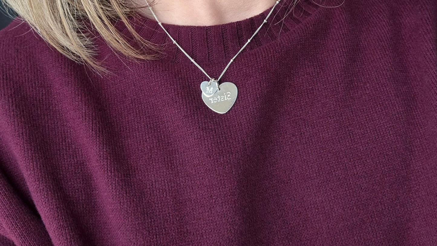Engraved Love Heart Necklace
