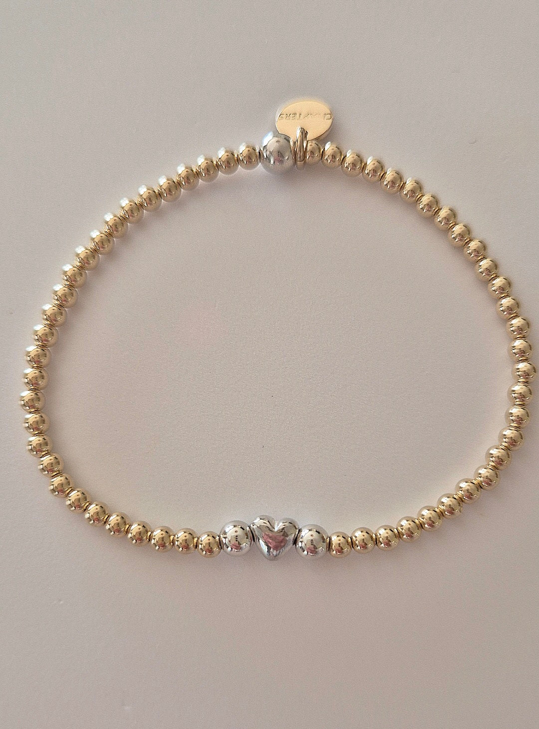 Love Heart Bracelet.  Love heart bead sterling silver