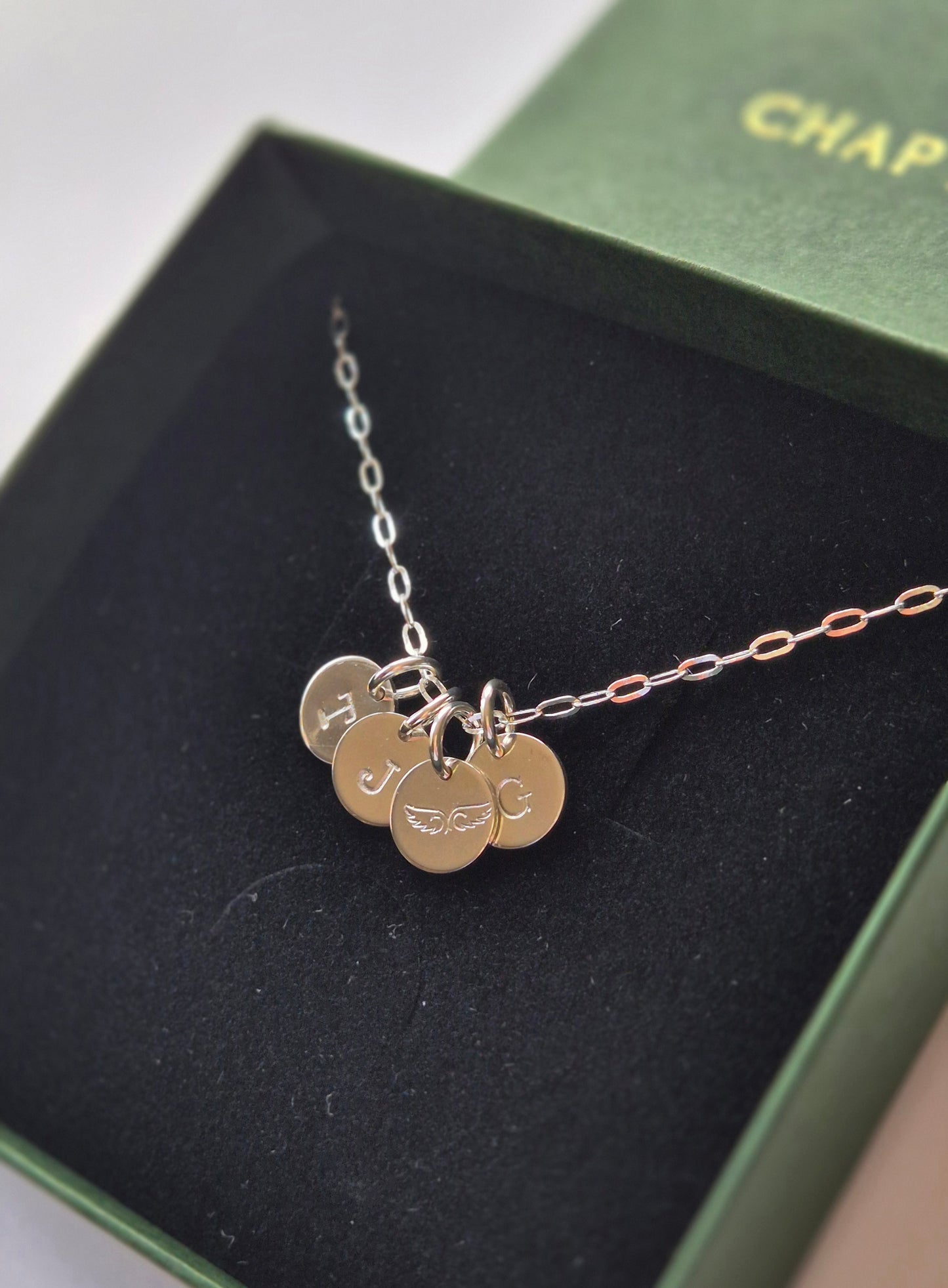 Handstamped/Engraved Initial Necklace sterling silver