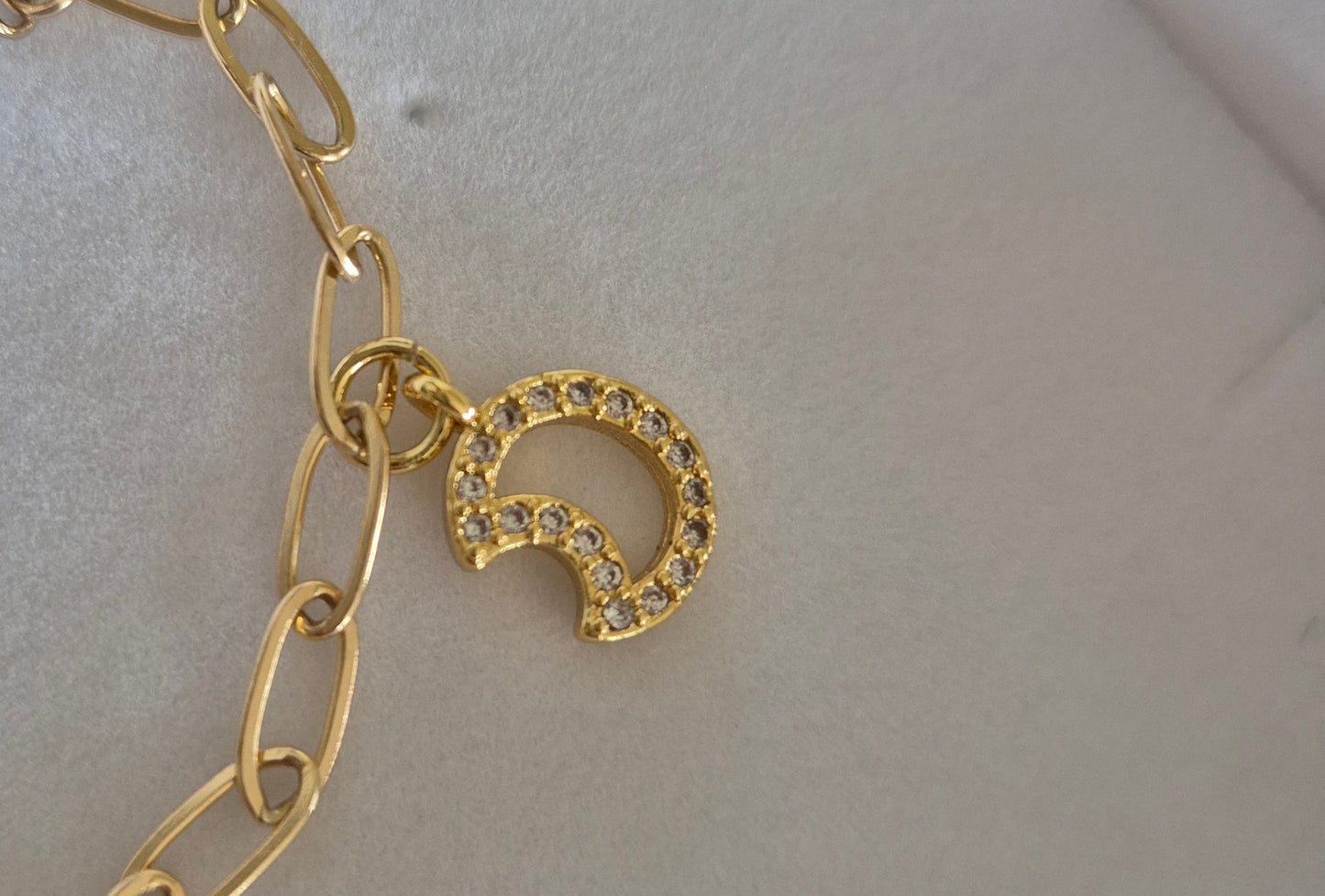 Cable Chain Charm Bracelet Gold-filled