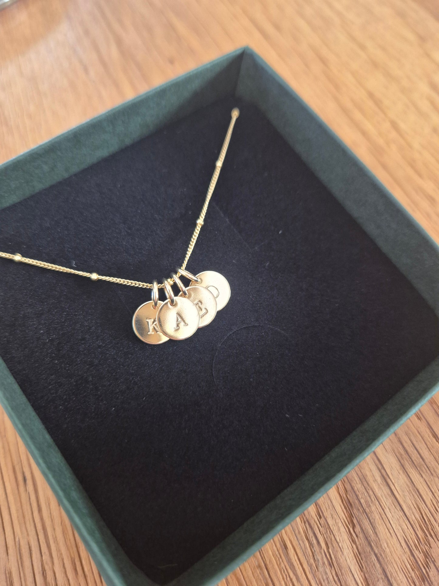 Handstamped/Engraved Initial Necklace Gold-filled