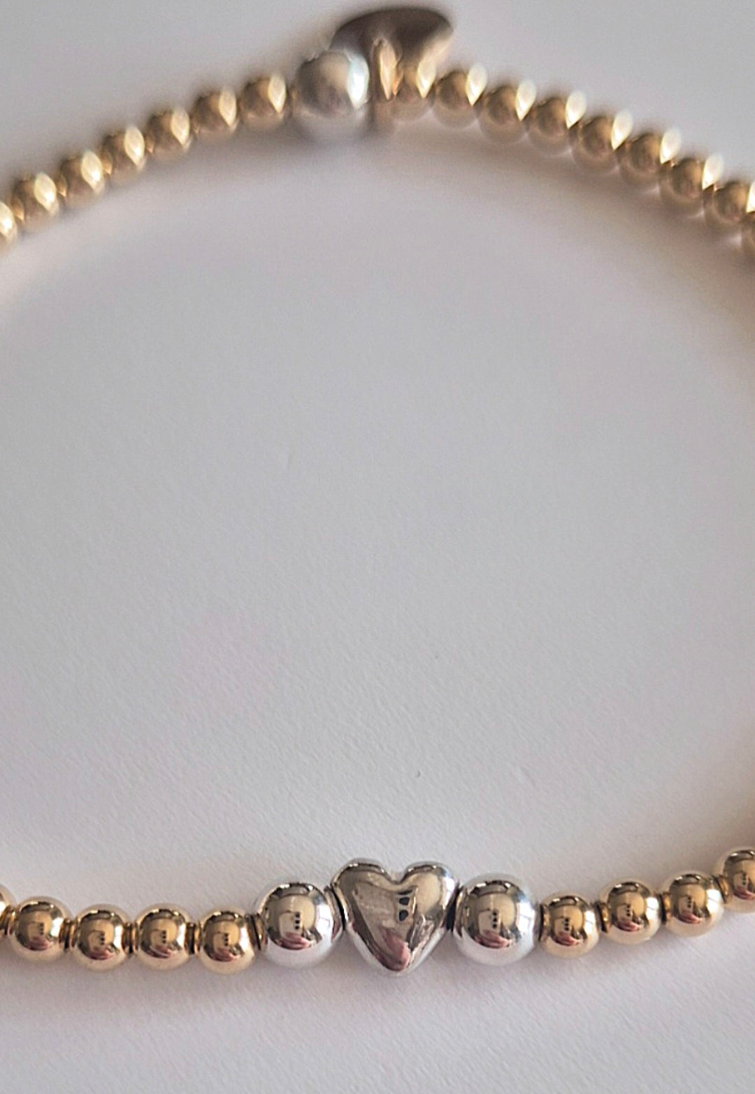 Love Heart Bracelet.  Love heart bead sterling silver