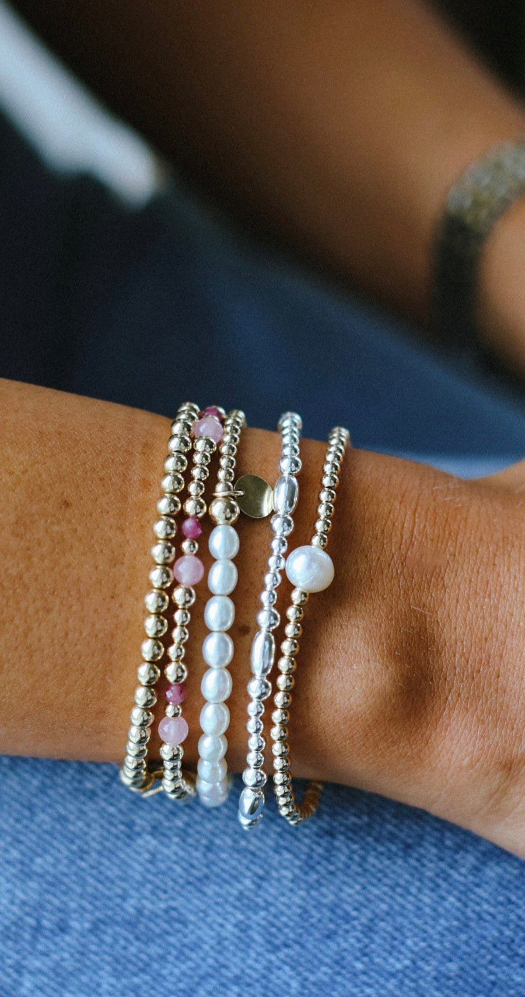 'Eryn bracelet' sterling silver/mixed metal