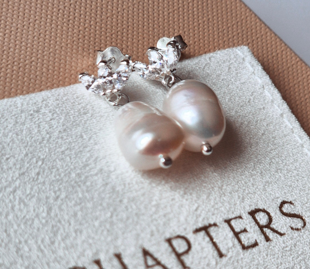 Dewdrop pearl drop earrings