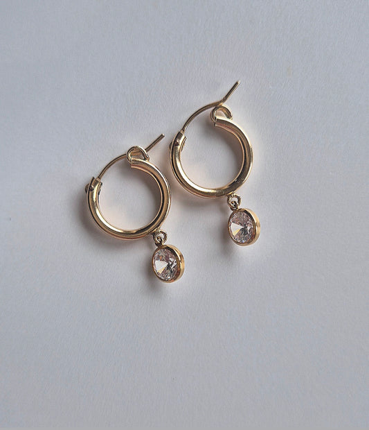 Brilliant white cubic zirconia charm earrings