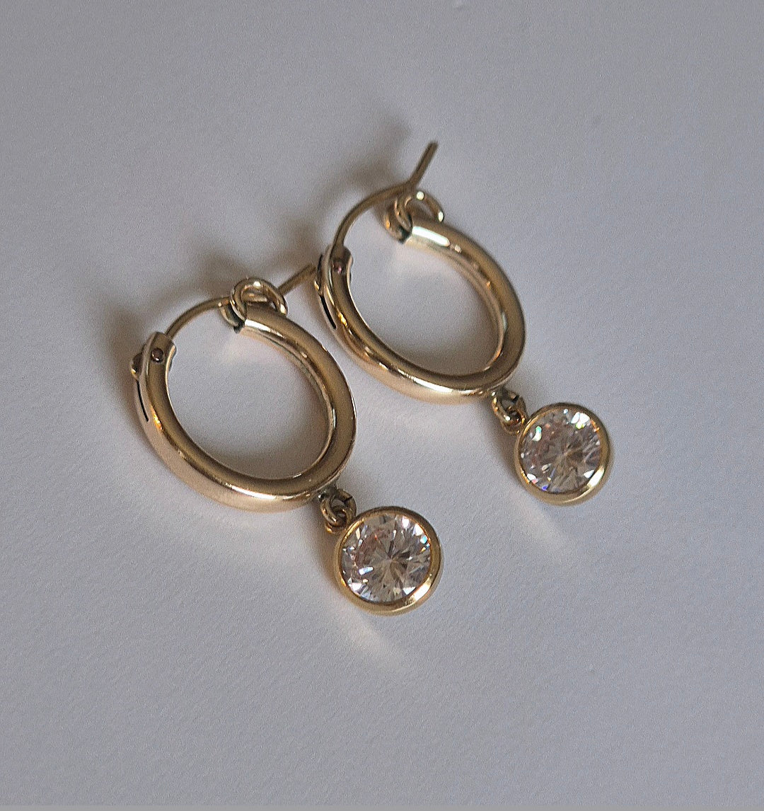 Brilliant white cubic zirconia charm earrings