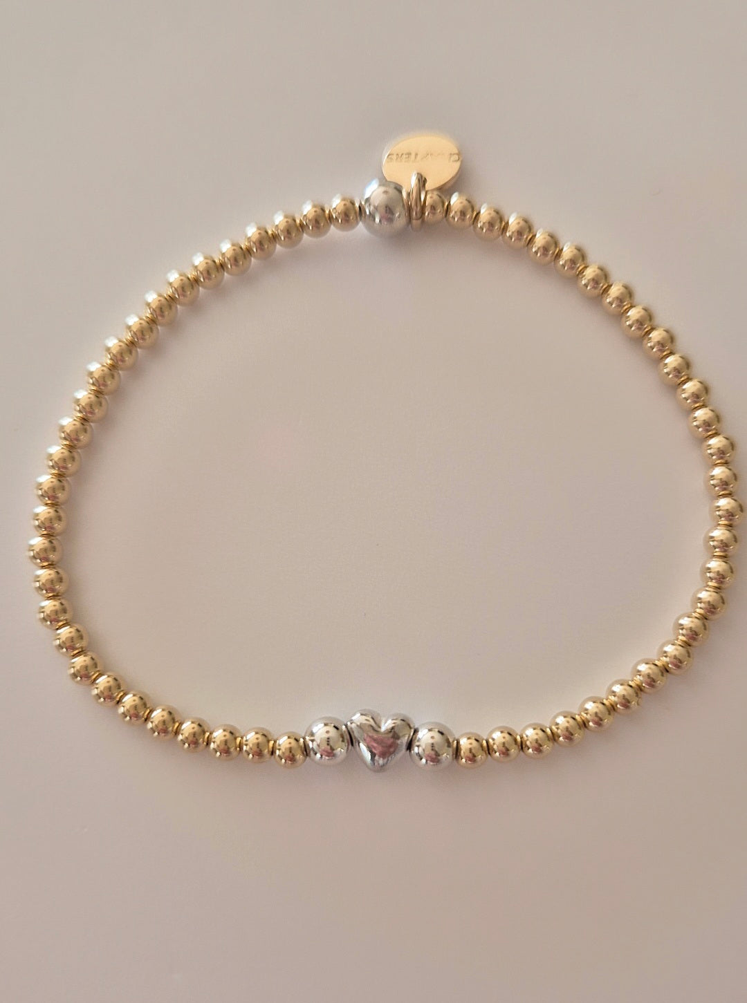 Love Heart Bracelet.  Love heart bead sterling silver
