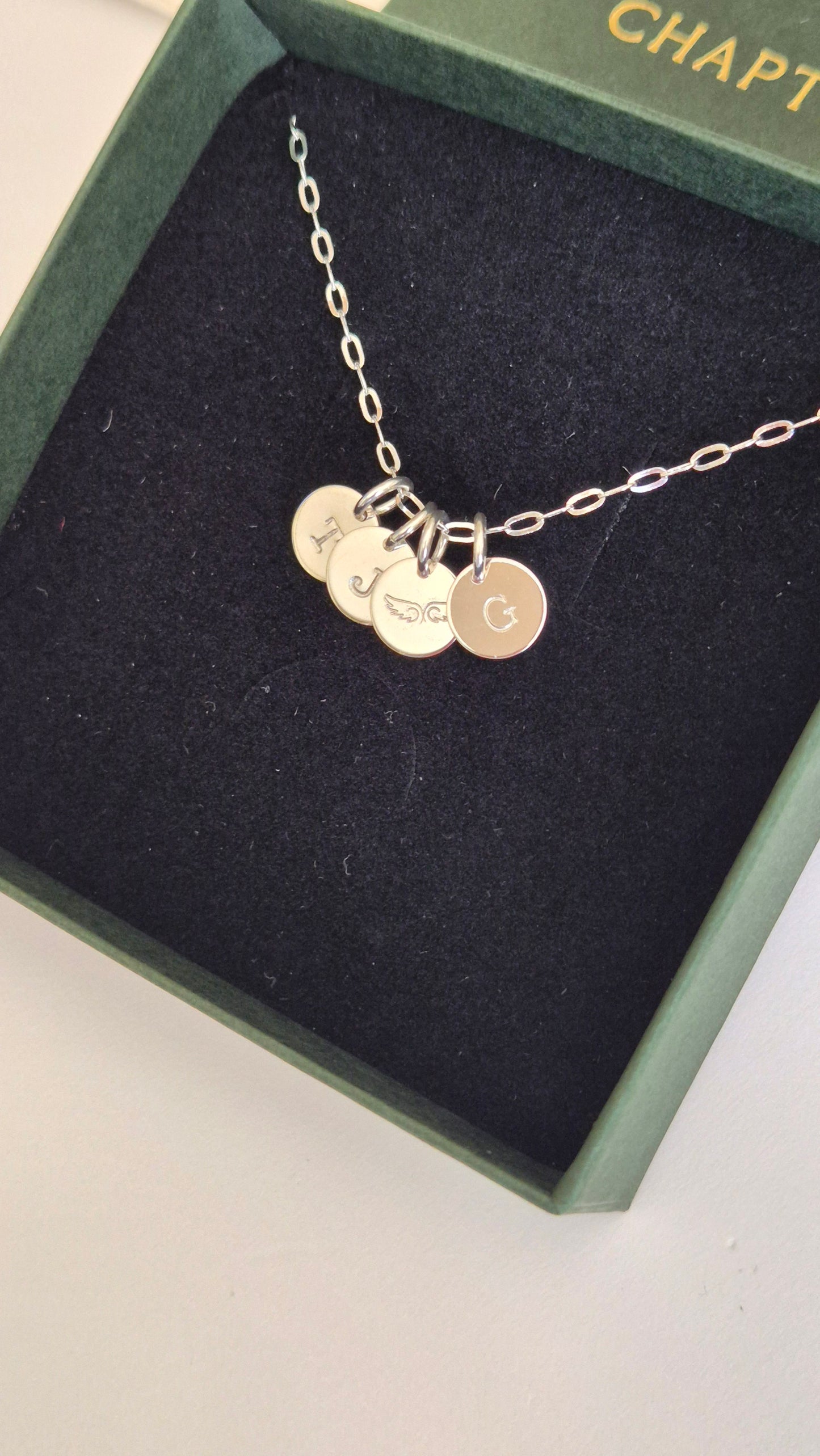 Handstamped/Engraved Initial Necklace sterling silver