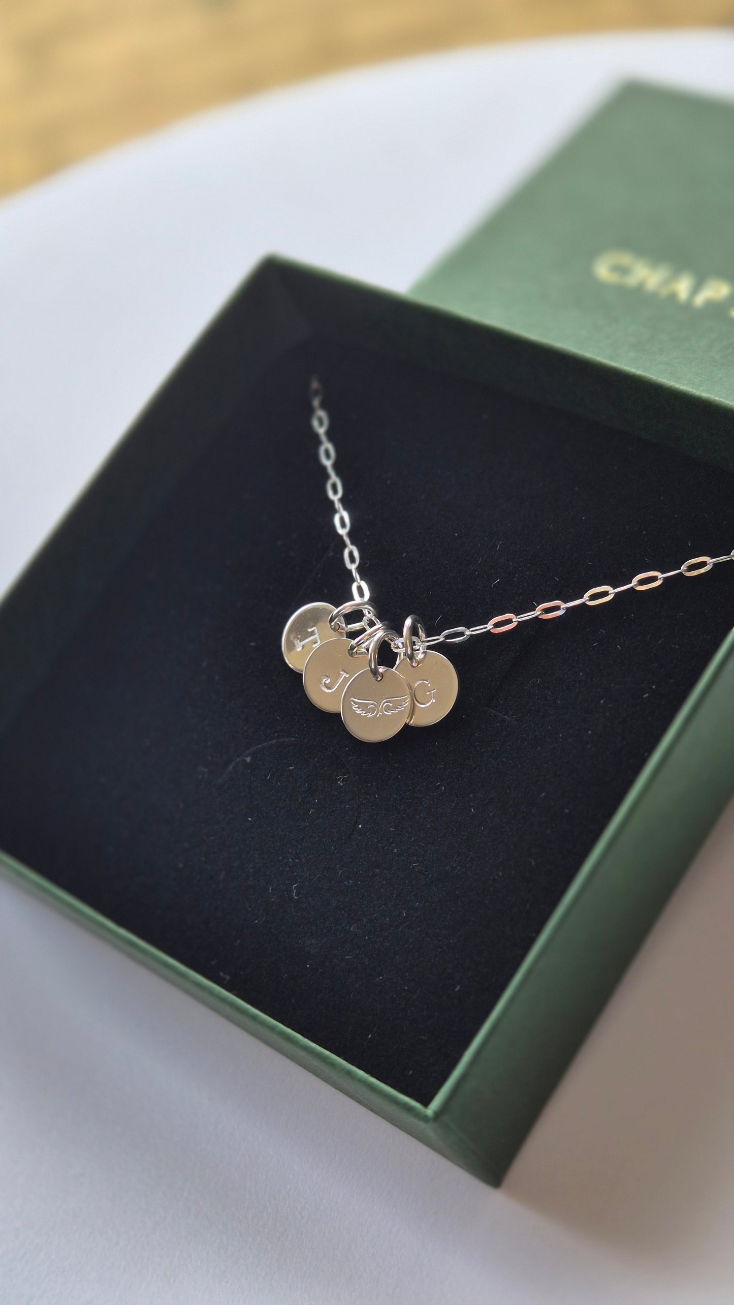 Handstamped/Engraved Initial Necklace sterling silver