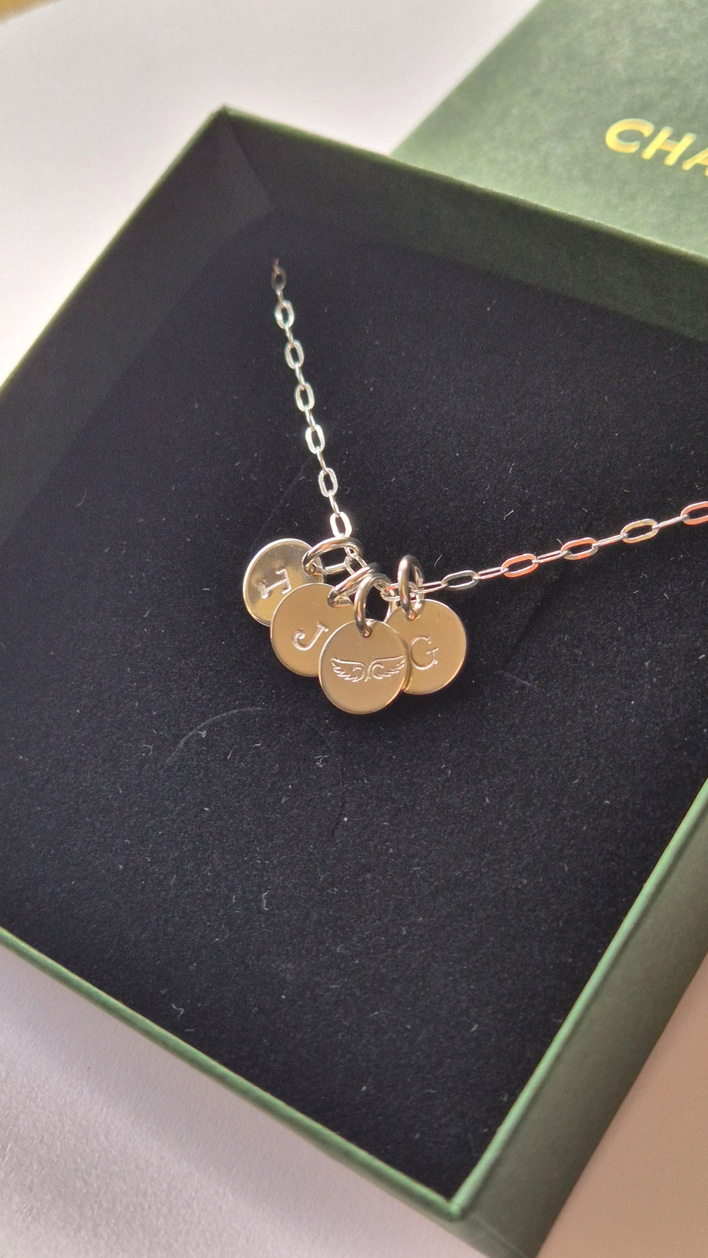 Handstamped/Engraved Initial Necklace sterling silver