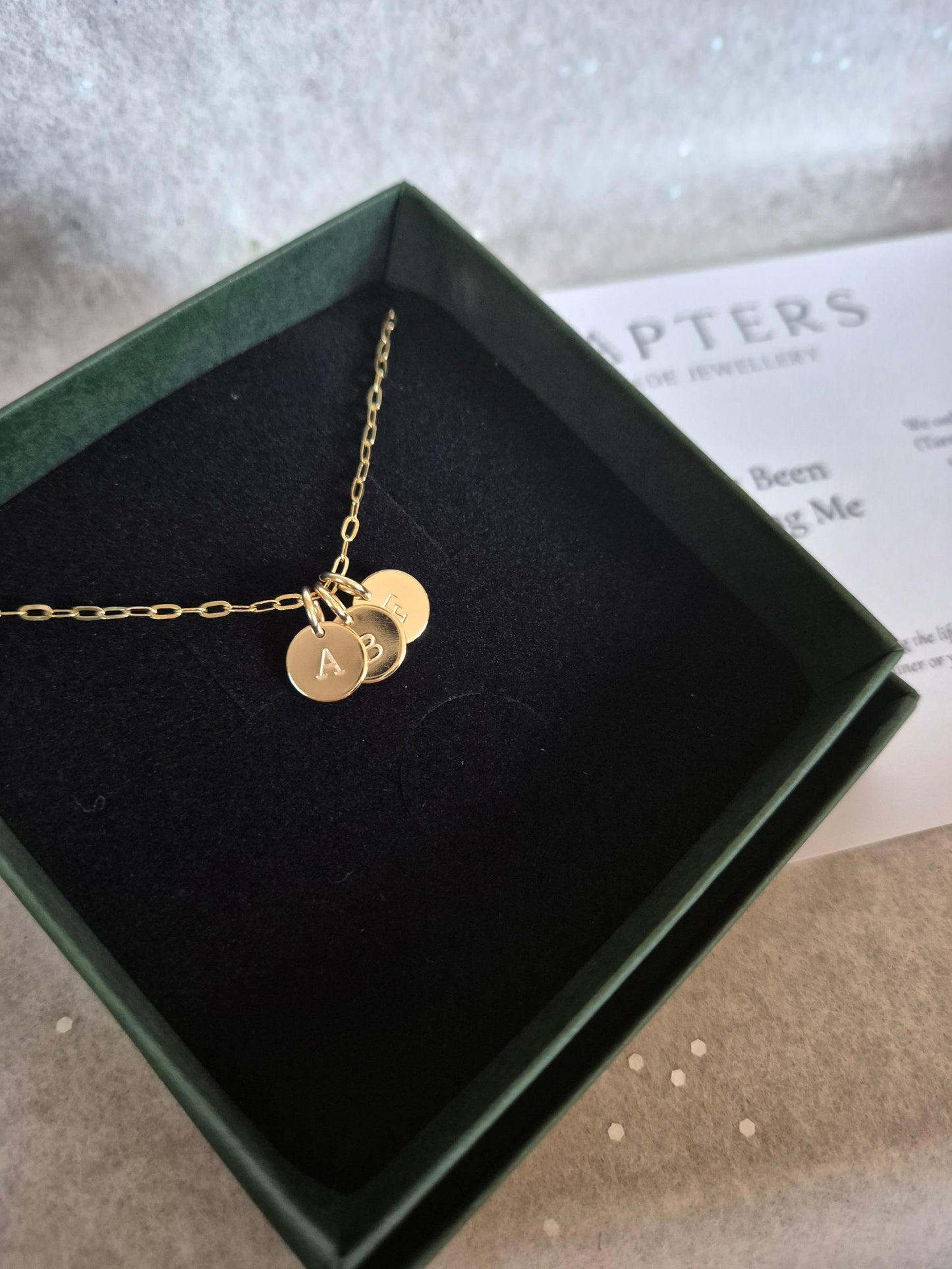 Handstamped/Engraved Initial Necklace Gold-filled