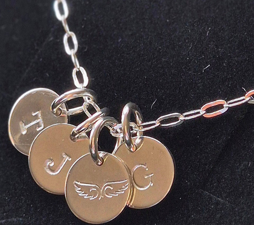 Handstamped/Engraved Initial Necklace Gold-filled