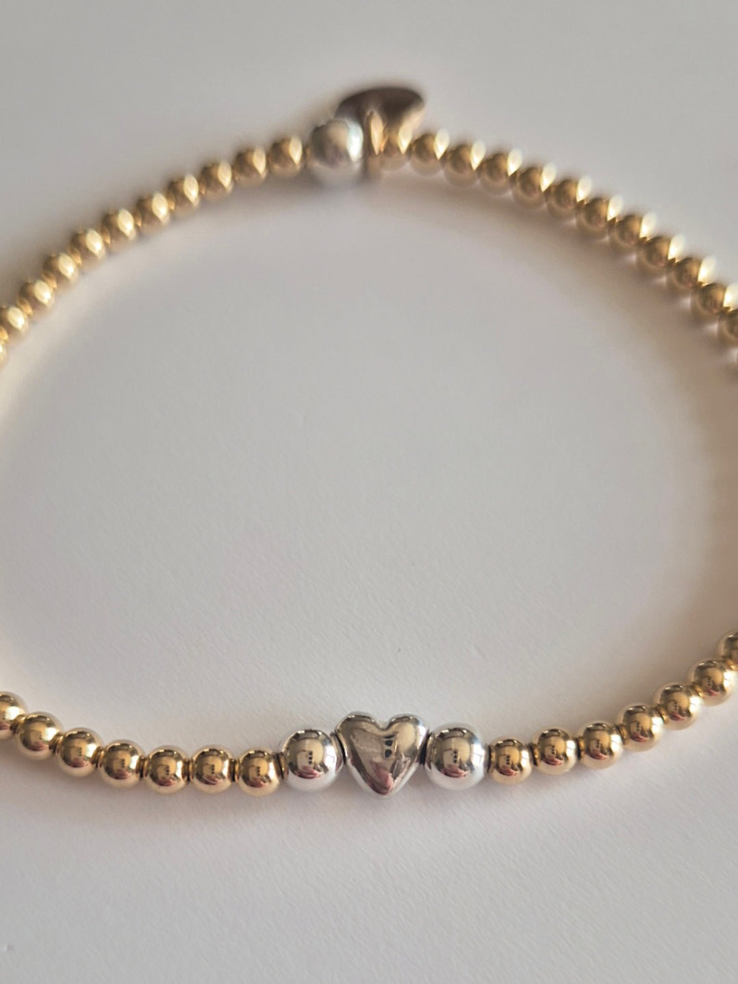 Love Heart Bracelet.  Love heart bead sterling silver