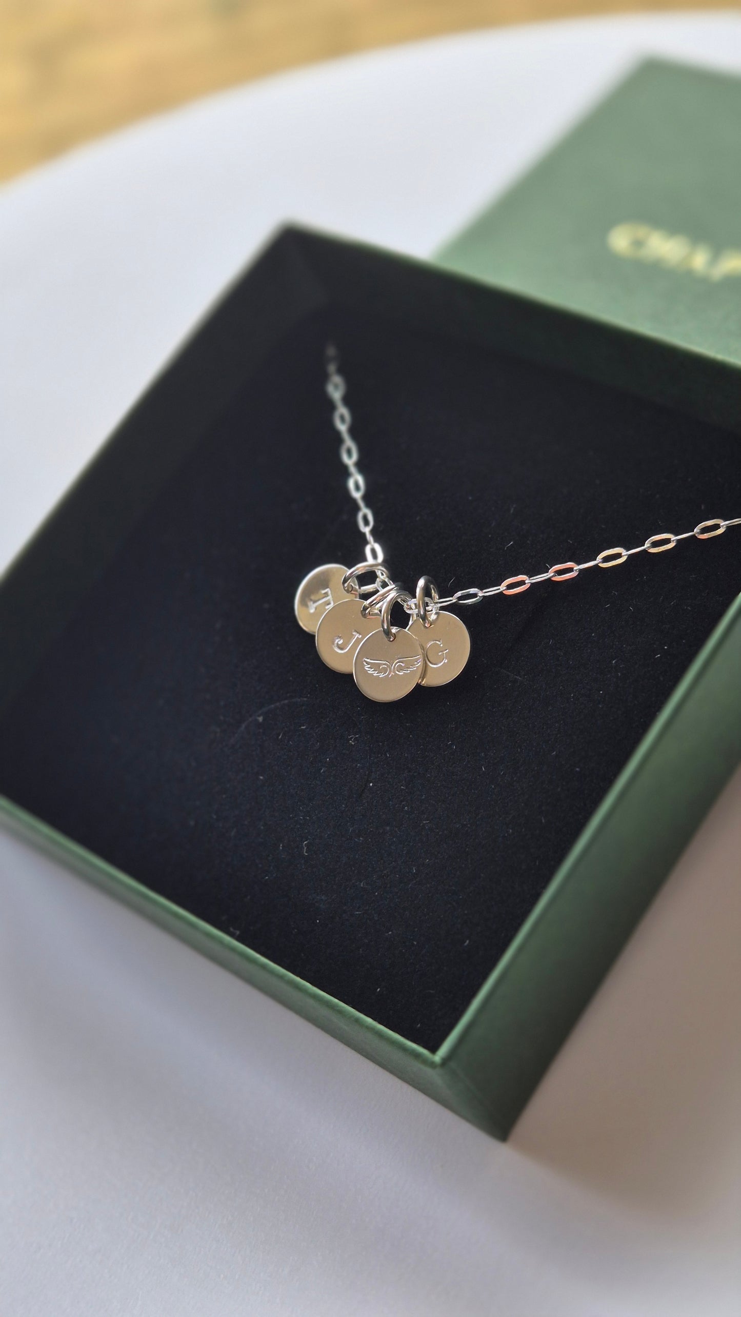 Handstamped/Engraved Initial Necklace sterling silver