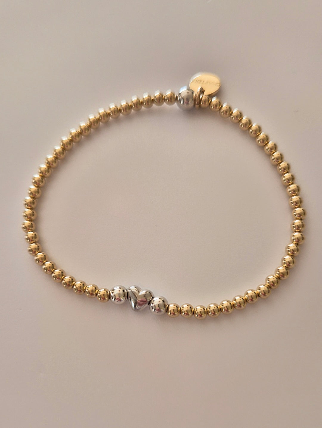 Love Heart Bracelet.  Love heart bead sterling silver