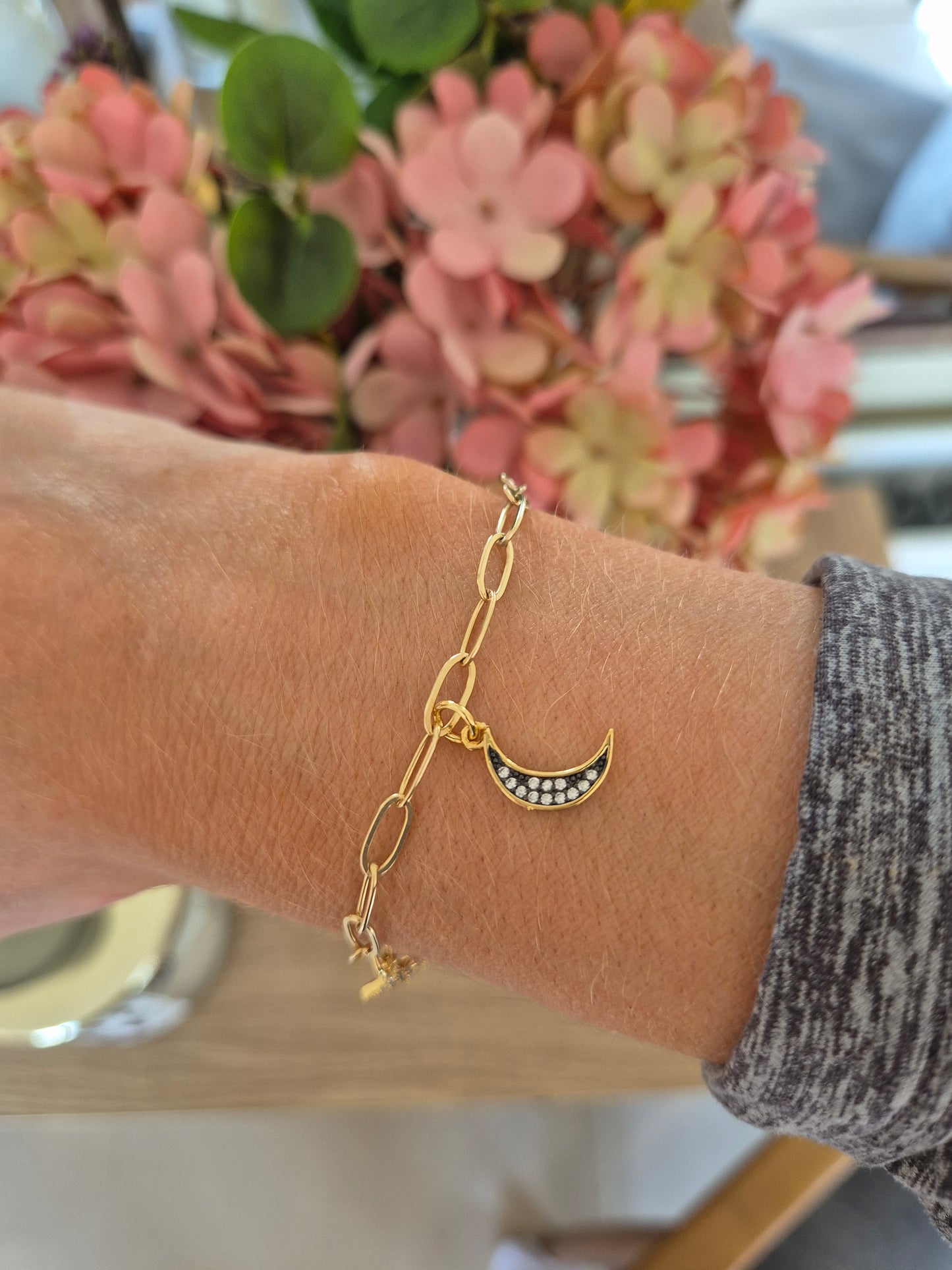 Cable Chain Charm Bracelet Gold-filled
