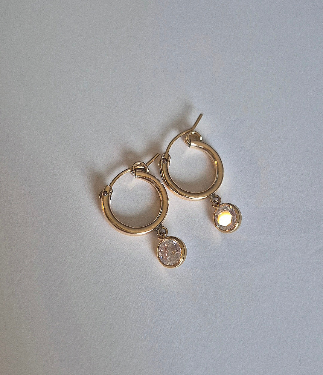 Brilliant white cubic zirconia charm earrings