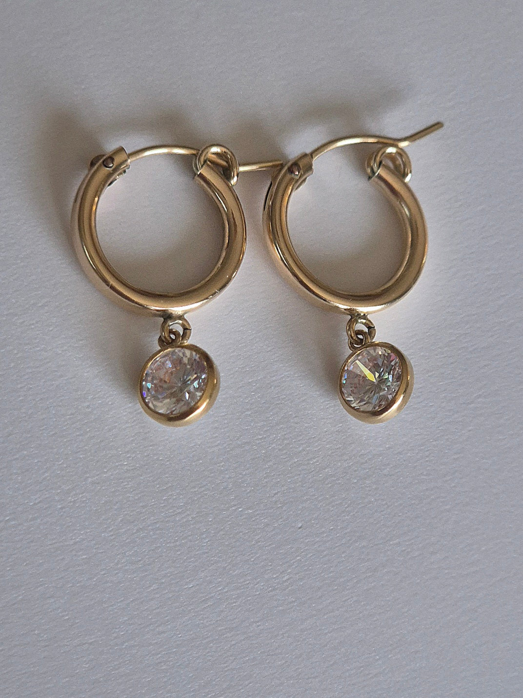Brilliant white cubic zirconia charm earrings
